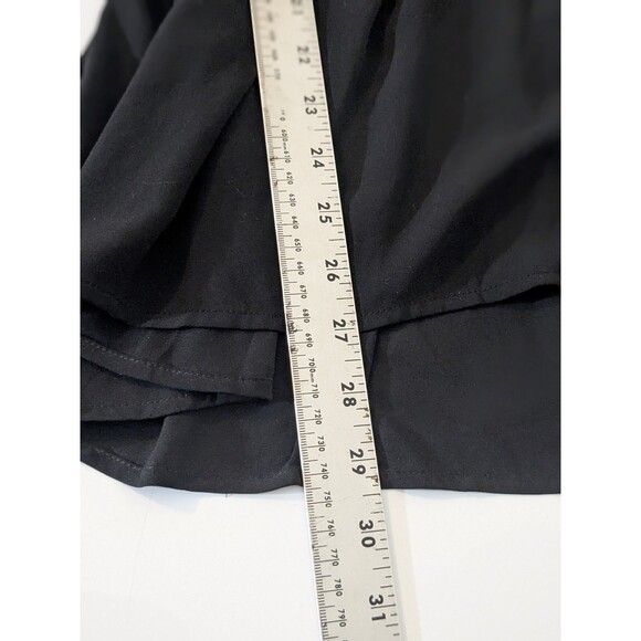 Kai Aakmann Pleated Black Unisex Chiffon Shirt Dress Twotone Sleeves Size Small - Picture 7 of 9